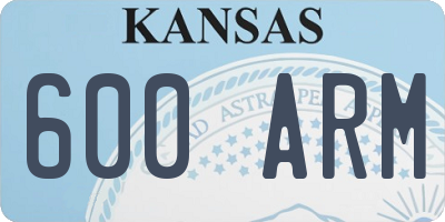 KS license plate 600ARM
