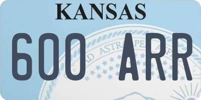 KS license plate 600ARR