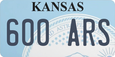 KS license plate 600ARS