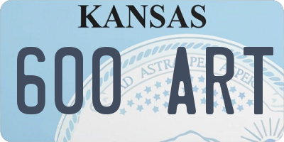 KS license plate 600ART