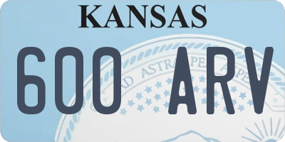 KS license plate 600ARV