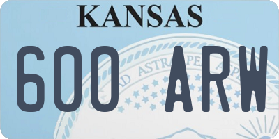 KS license plate 600ARW