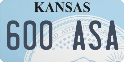 KS license plate 600ASA