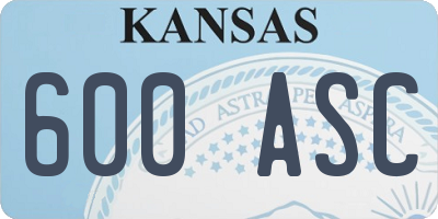 KS license plate 600ASC