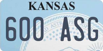 KS license plate 600ASG