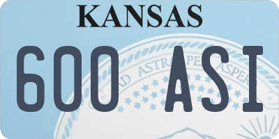 KS license plate 600ASI