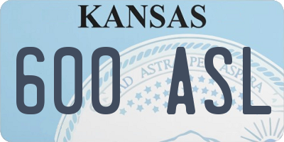 KS license plate 600ASL
