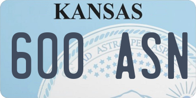 KS license plate 600ASN