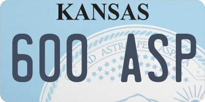 KS license plate 600ASP
