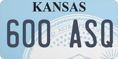 KS license plate 600ASQ