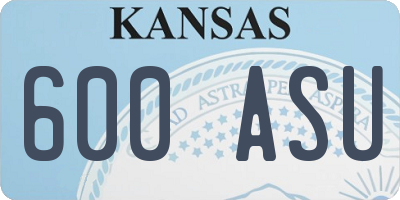 KS license plate 600ASU