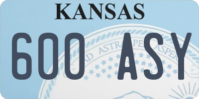 KS license plate 600ASY