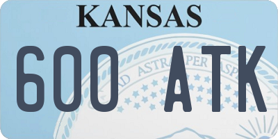 KS license plate 600ATK