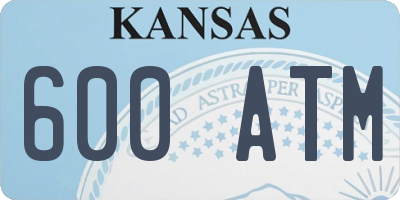 KS license plate 600ATM