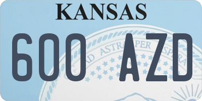 KS license plate 600AZD