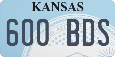 KS license plate 600BDS