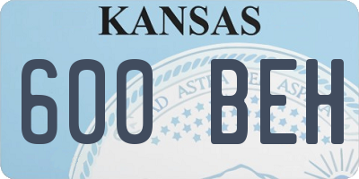 KS license plate 600BEH