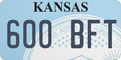 KS license plate 600BFT