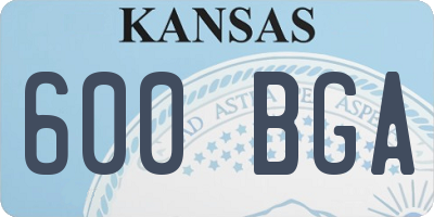 KS license plate 600BGA