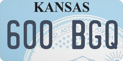 KS license plate 600BGQ
