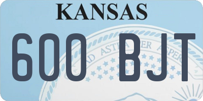 KS license plate 600BJT