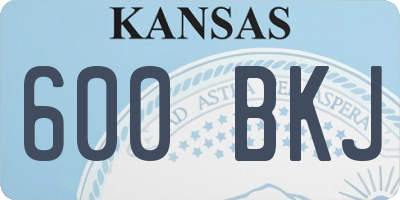 KS license plate 600BKJ