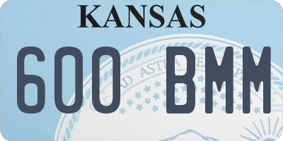 KS license plate 600BMM