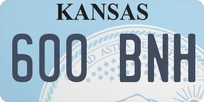 KS license plate 600BNH