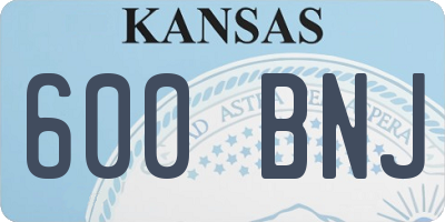 KS license plate 600BNJ
