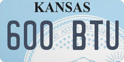 KS license plate 600BTU