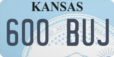 KS license plate 600BUJ