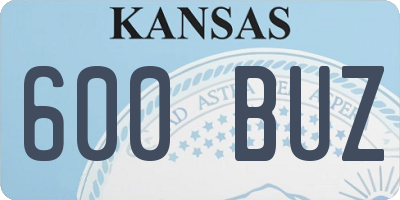 KS license plate 600BUZ