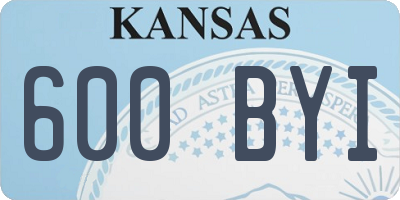 KS license plate 600BYI