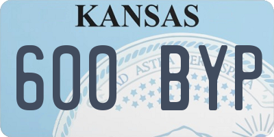 KS license plate 600BYP