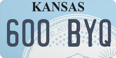 KS license plate 600BYQ