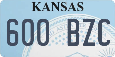 KS license plate 600BZC