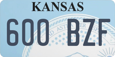 KS license plate 600BZF