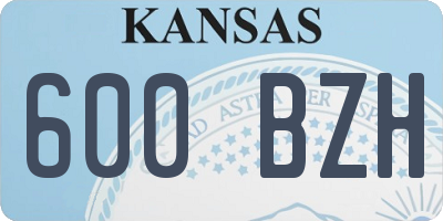 KS license plate 600BZH