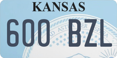 KS license plate 600BZL