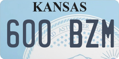 KS license plate 600BZM