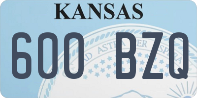 KS license plate 600BZQ