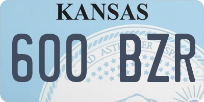 KS license plate 600BZR