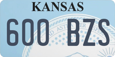 KS license plate 600BZS