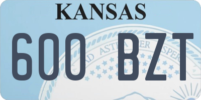 KS license plate 600BZT