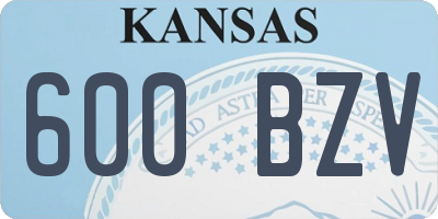 KS license plate 600BZV