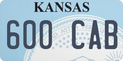 KS license plate 600CAB