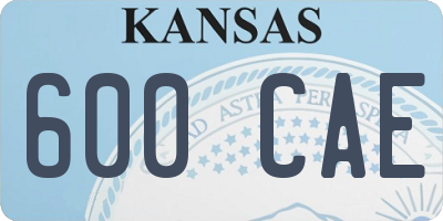 KS license plate 600CAE