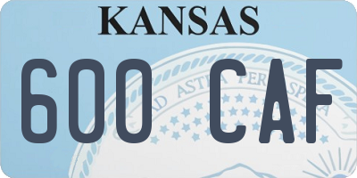KS license plate 600CAF