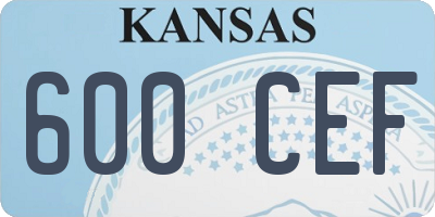 KS license plate 600CEF