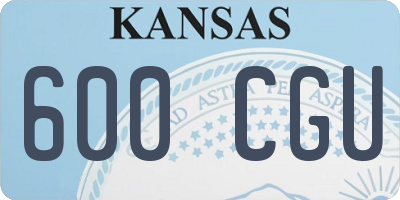KS license plate 600CGU